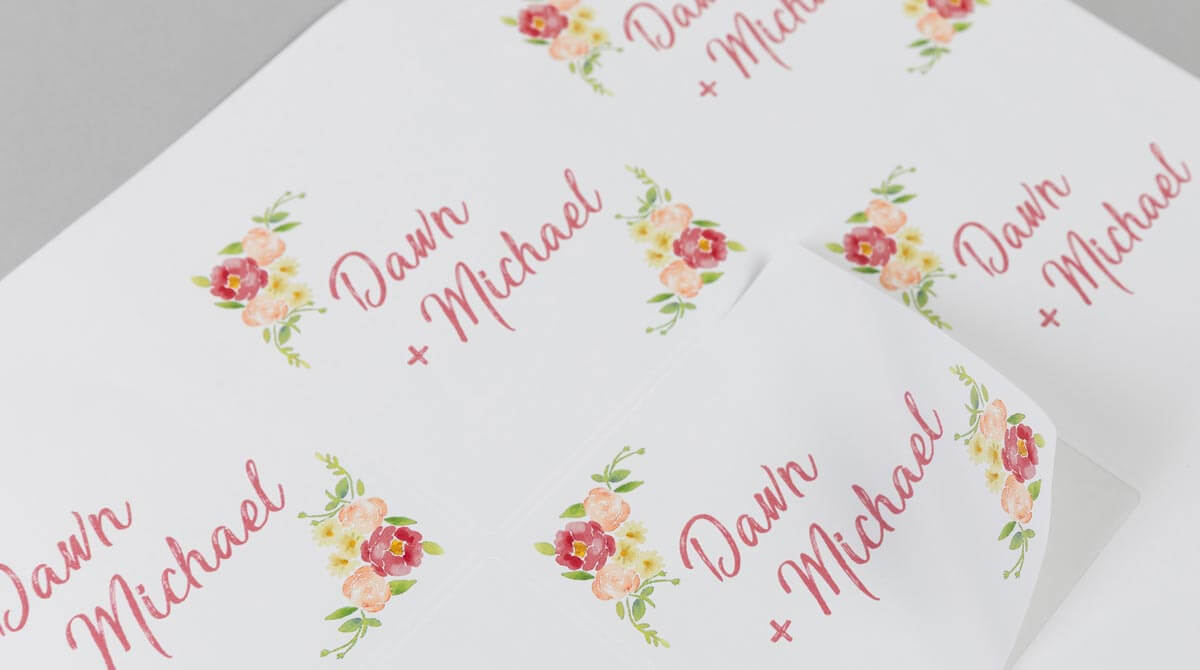 Square Wedding Stickers